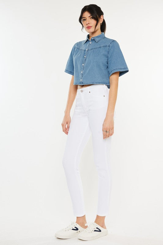 Kan Can High Rise Ankle Skinny Jeans