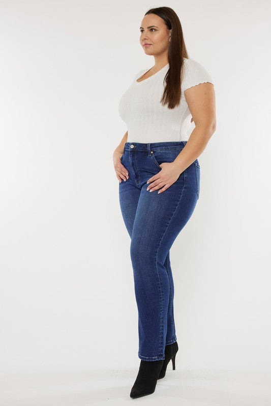 Kan Can Plus Size Slim Straight Jeans