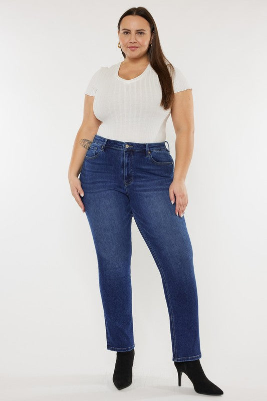 Kan Can Plus Size Slim Straight Jeans