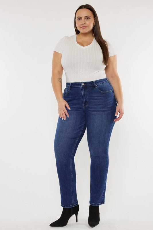 Kan Can Plus Size Slim Straight Jeans