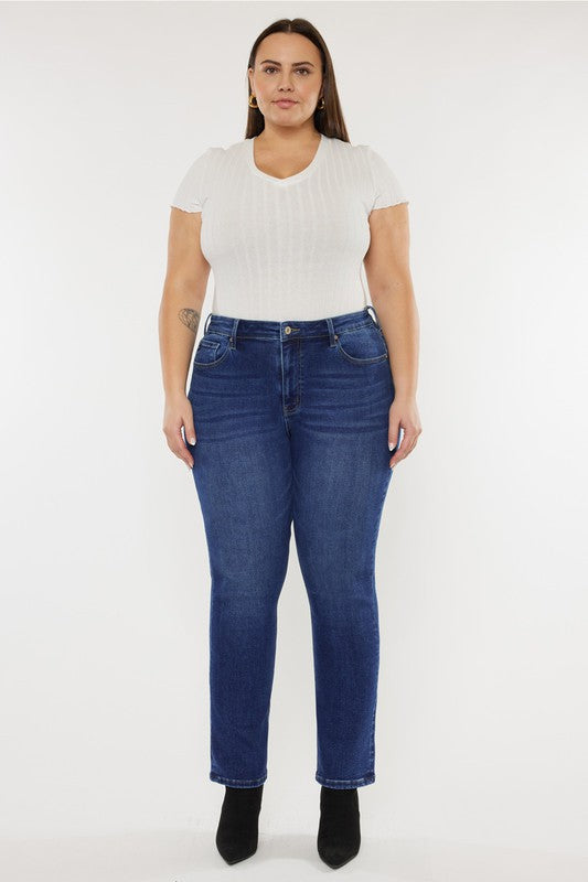 Kan Can Plus Size Slim Straight Jeans