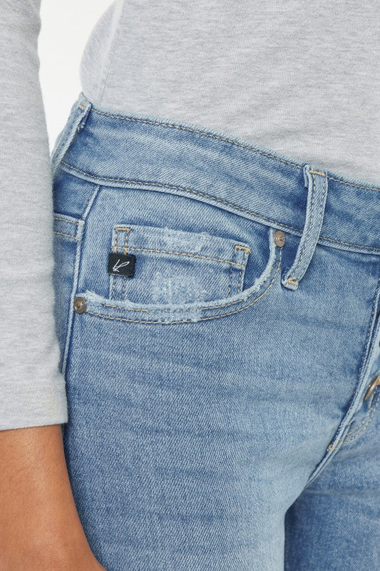 Kan Can Mid Rise Capri Jean Pants