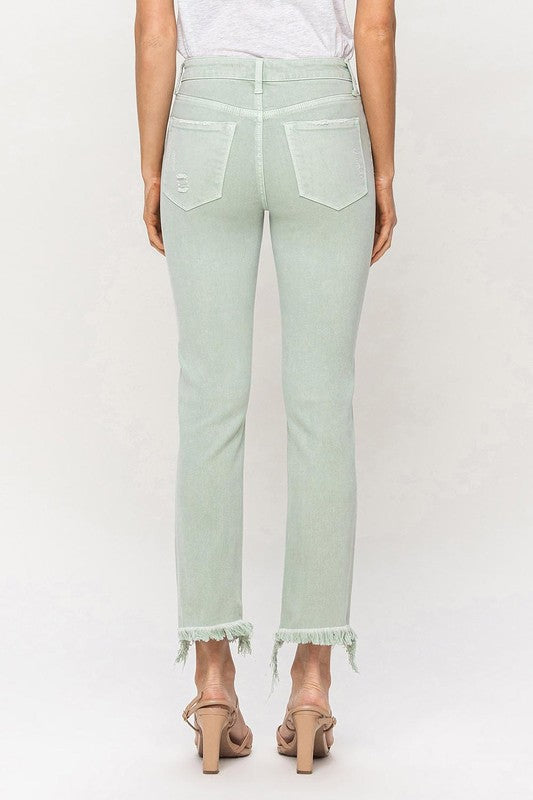 Vervet by Flying Monkey Mid Rise Crop Straight Jeans