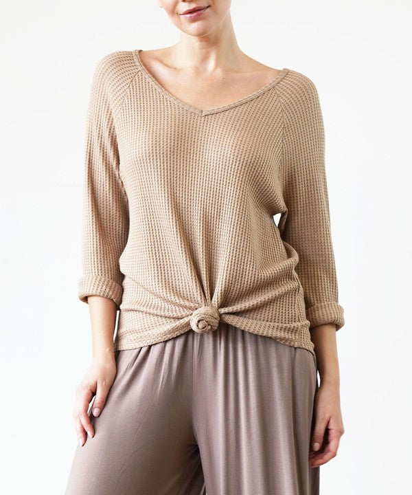 FABINA BAMBOO WAFFLE LOOST FIT TOP