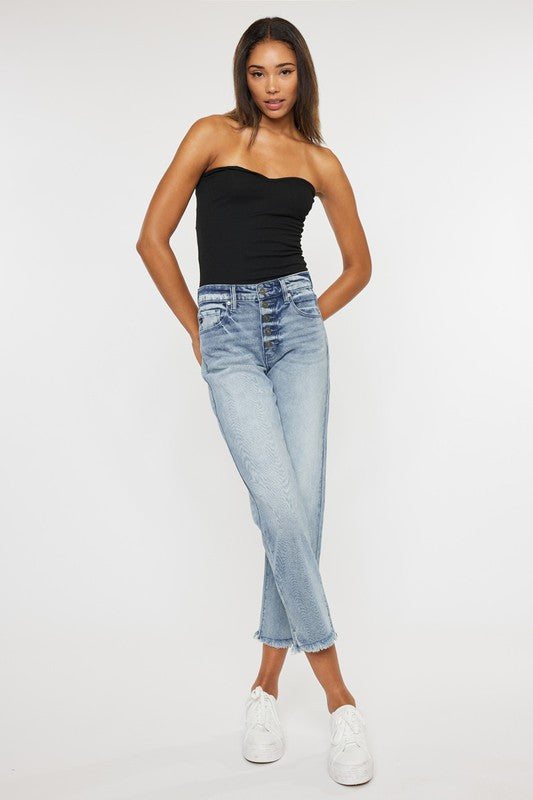 Kan Can High Rise Straight Fit Jeans