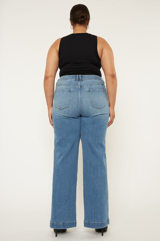 Kan Can Plus High Rise Trouser Wide Leg Jeans