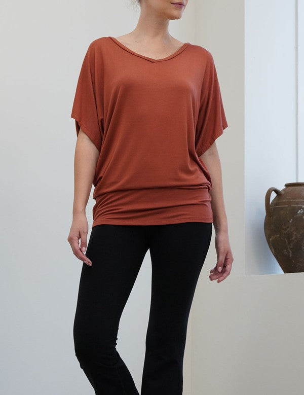 FABINA BAMBOO SIGNATURE DOLMAN SLEEVE TUNIC TOP