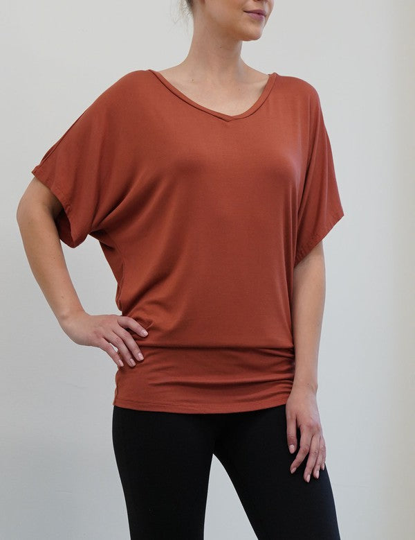 FABINA BAMBOO SIGNATURE DOLMAN SLEEVE TUNIC TOP