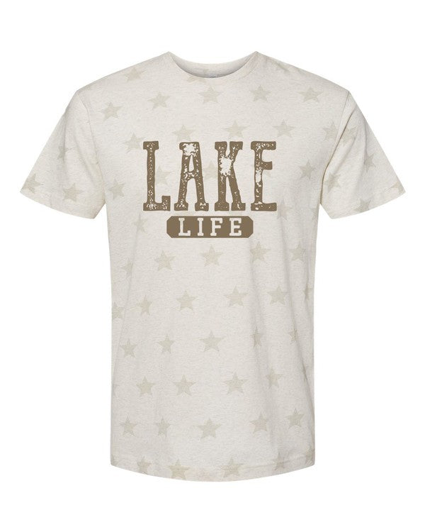 Stars Distressed Lake Life Graphic Tee