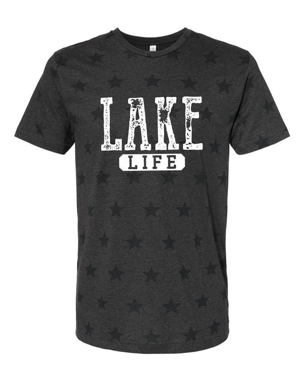 Stars Distressed Lake Life Graphic Tee