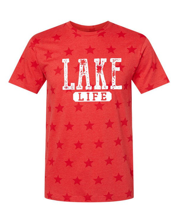 Stars Distressed Lake Life Graphic Tee