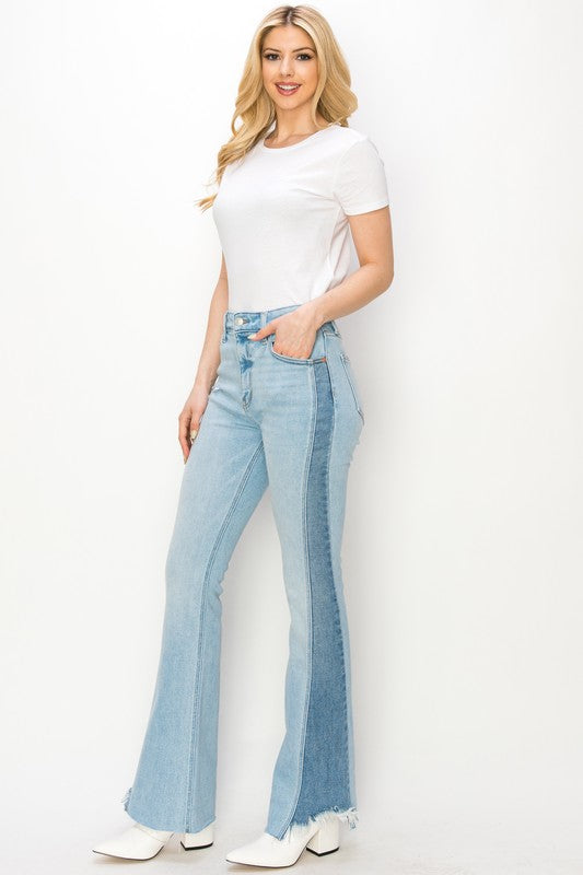 ARTEMIS VINTAGE HIGH RISE BOOT CUT W/COLOR PANEL JEANS