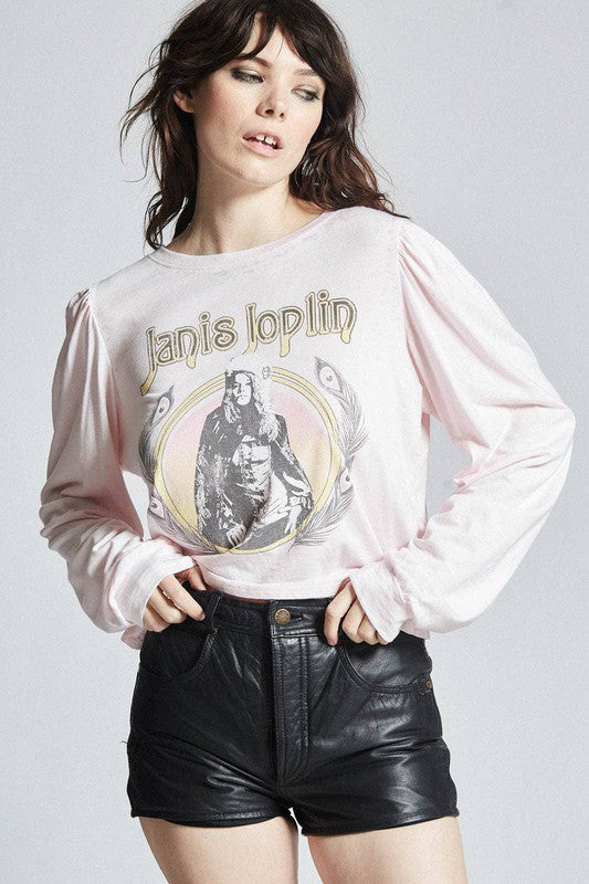 RECYCLED KARMA Janis Joplin Puff Long Sleeve Tee