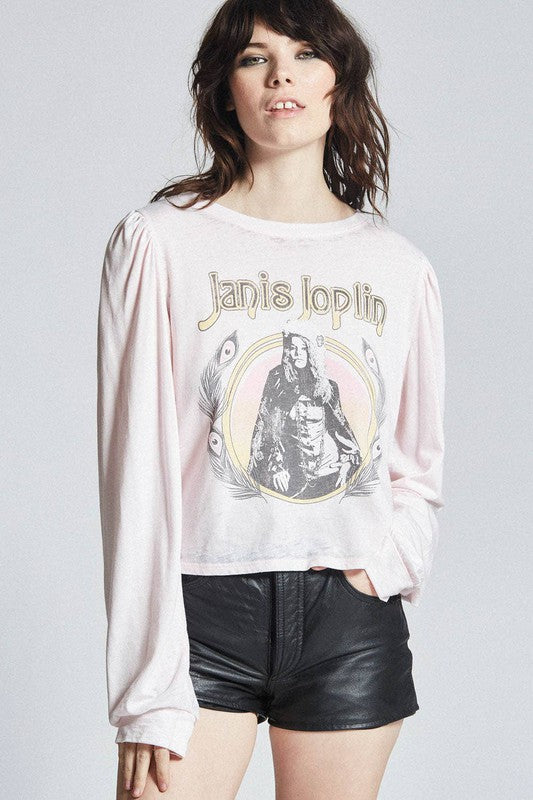 RECYCLED KARMA Janis Joplin Puff Long Sleeve Tee