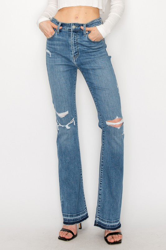 ARTEMIS VINTAGE HIGH RISE SKINNY BOOTCUT WITH RELEASE HEM JEANS