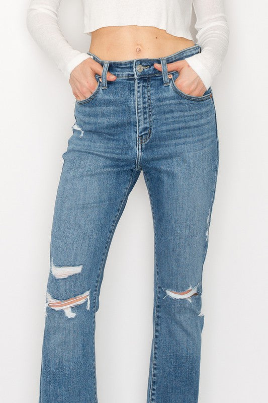 ARTEMIS VINTAGE HIGH RISE SKINNY BOOTCUT WITH RELEASE HEM JEANS