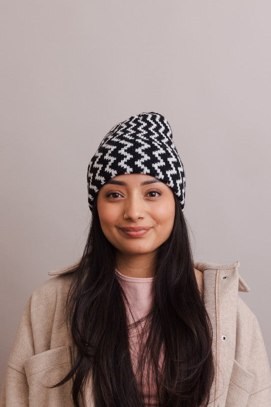 Zigzag Knit Beanies