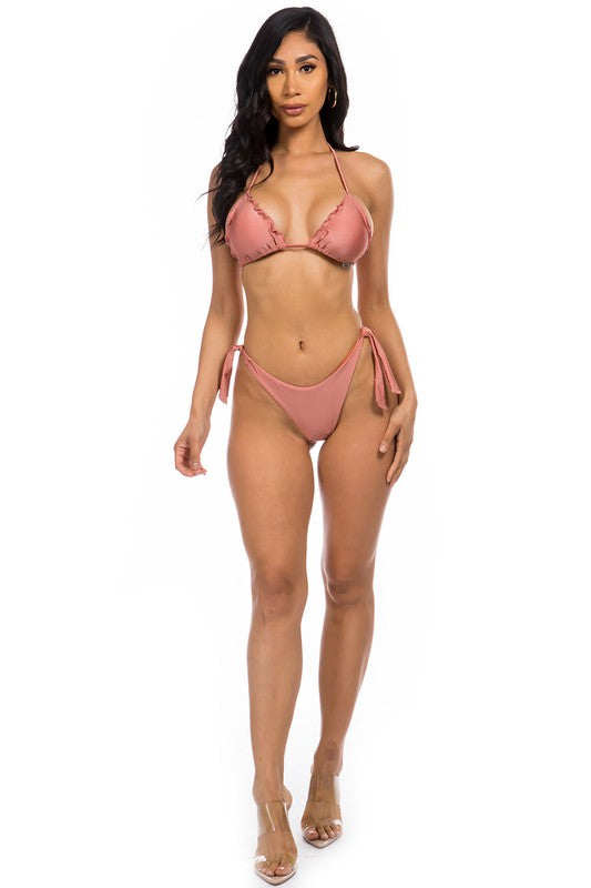 two-piece bikini halter top