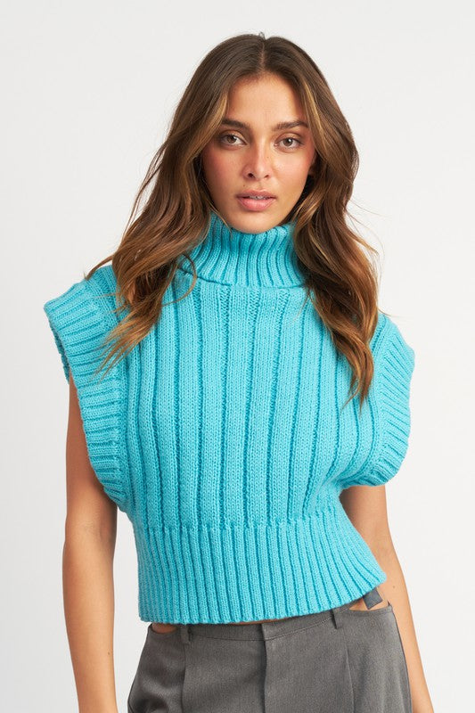 Emory Park RIBBED TURTLE NECK VEST