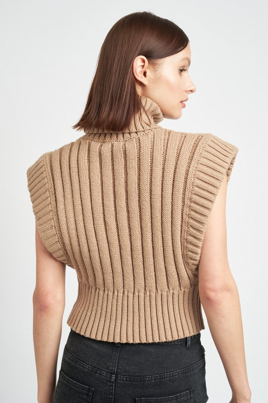 Emory Park RIBBED TURTLE NECK VEST