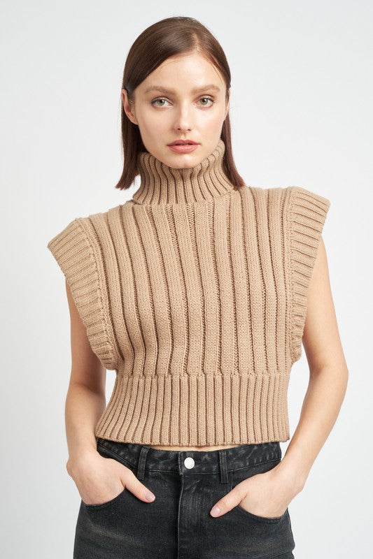 Emory Park RIBBED TURTLE NECK VEST