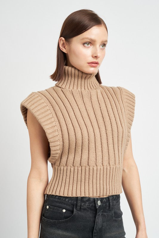 Emory Park RIBBED TURTLE NECK VEST