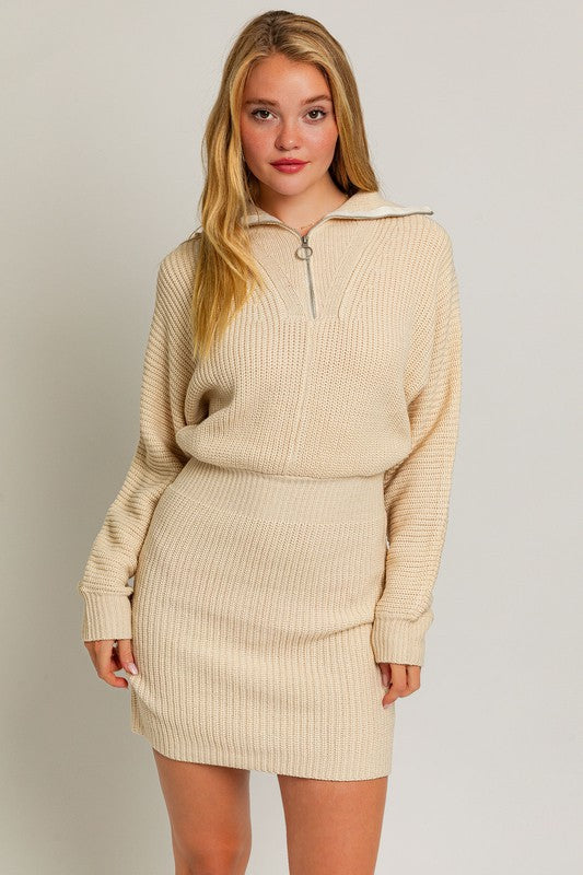 Le Lis Zipper Sweater Dress