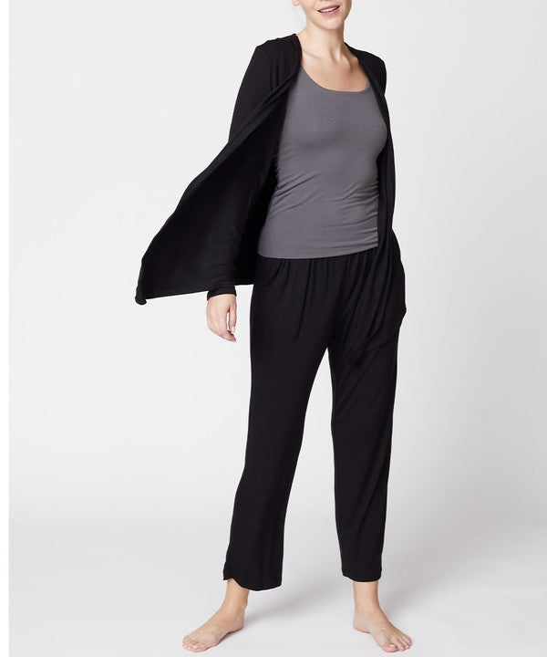 FABINA BAMBOO SIMPLE TIE FRONT CARDIGAN