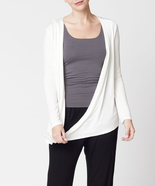 FABINA BAMBOO SIMPLE TIE FRONT CARDIGAN