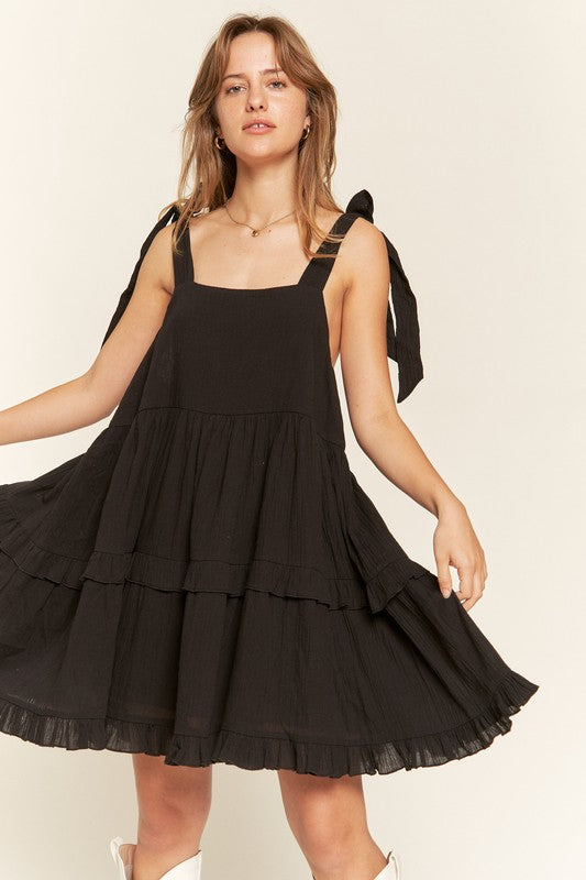 Square neck ruffle dress - Boho Soho