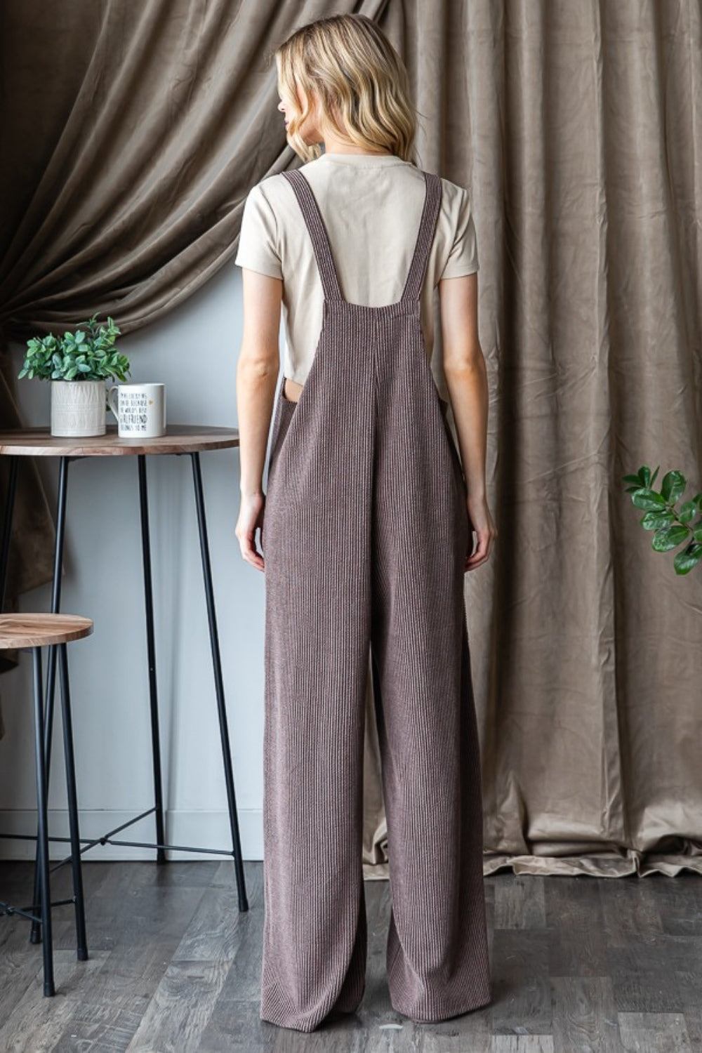 Heimish Ribbed Front Pocket Sleeveless Jumpsuit