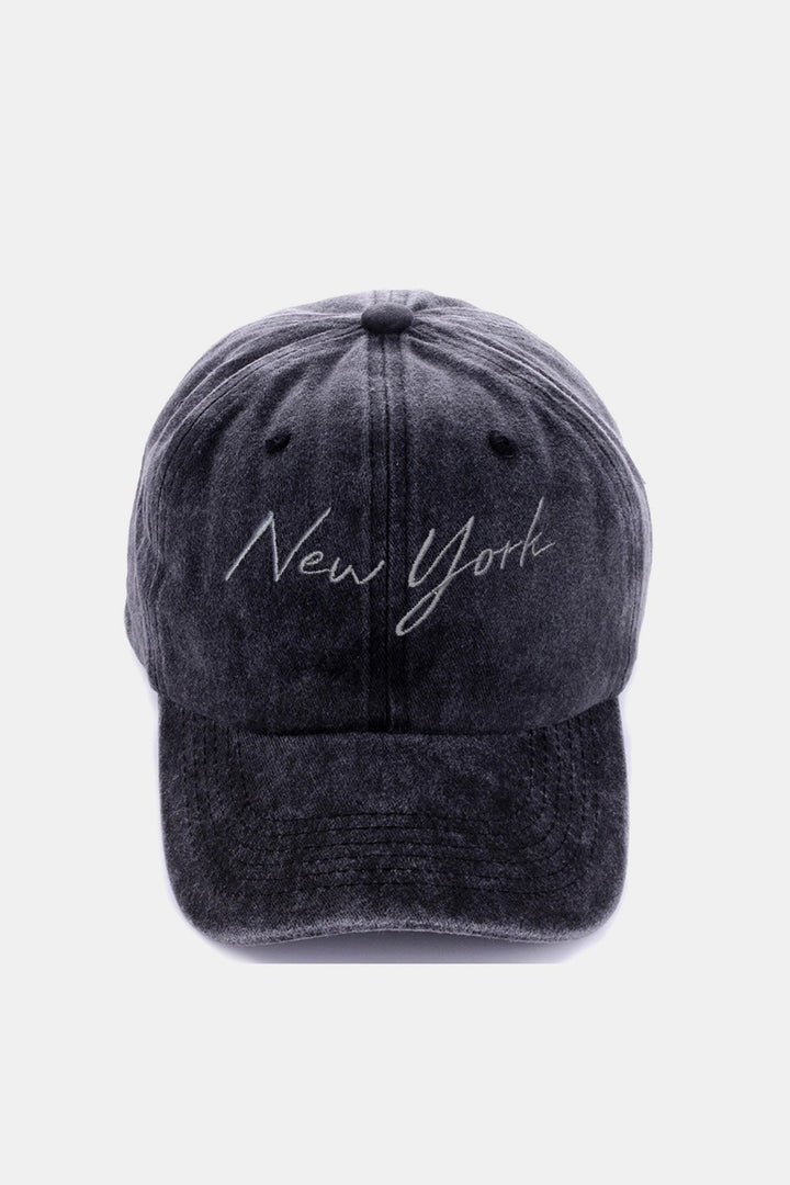 Zenana Washed Embroidered LA New York City Baseball Cap