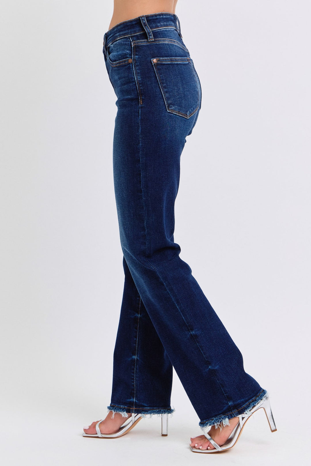 Judy Blue Raw Hem Straight Leg Jeans