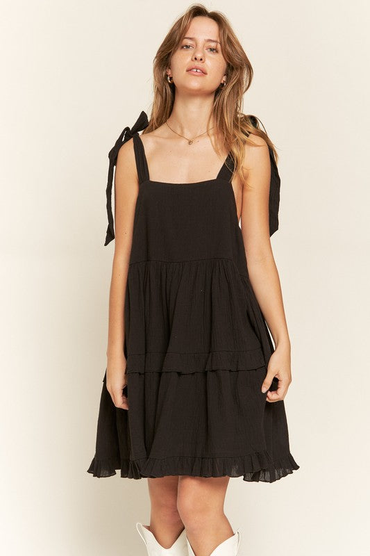 Square neck ruffle dress - Boho Soho