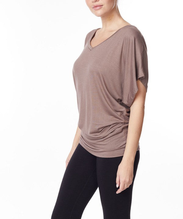 FABINA BAMBOO SIGNATURE DOLMAN SLEEVE TUNIC TOP