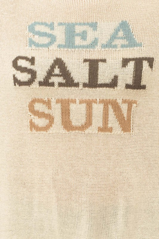 GILLI Round Neck Long Sleeve Sea Salt Sun Sweater