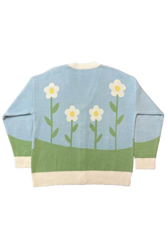 Miss Sparkling Flower field knit cardigan