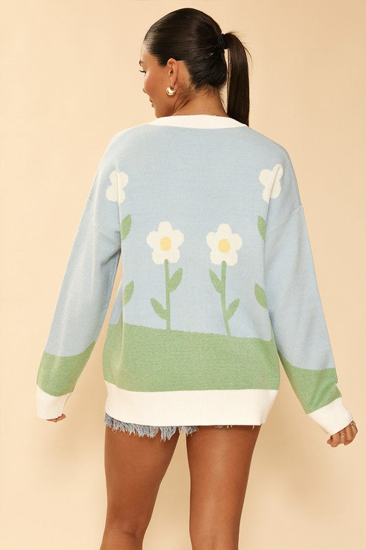 Miss Sparkling Flower field knit cardigan