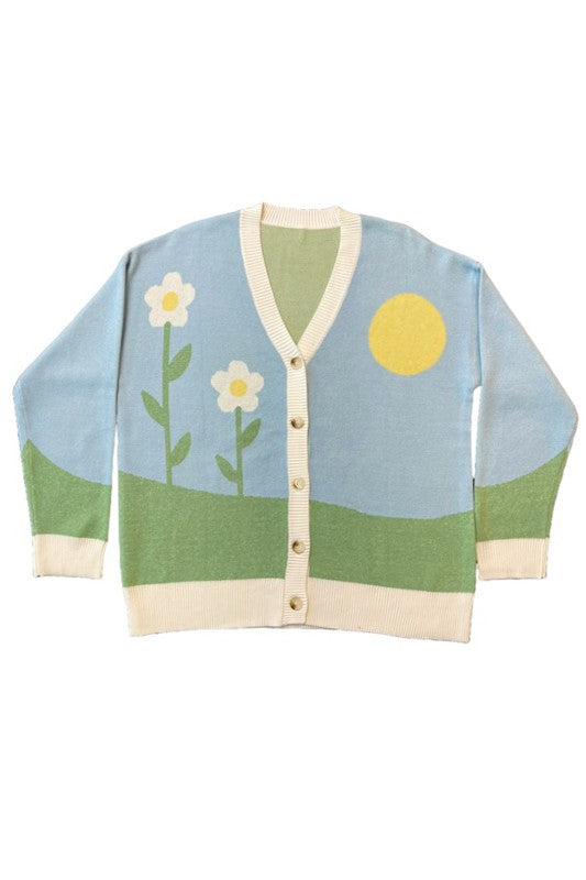 Miss Sparkling Flower field knit cardigan