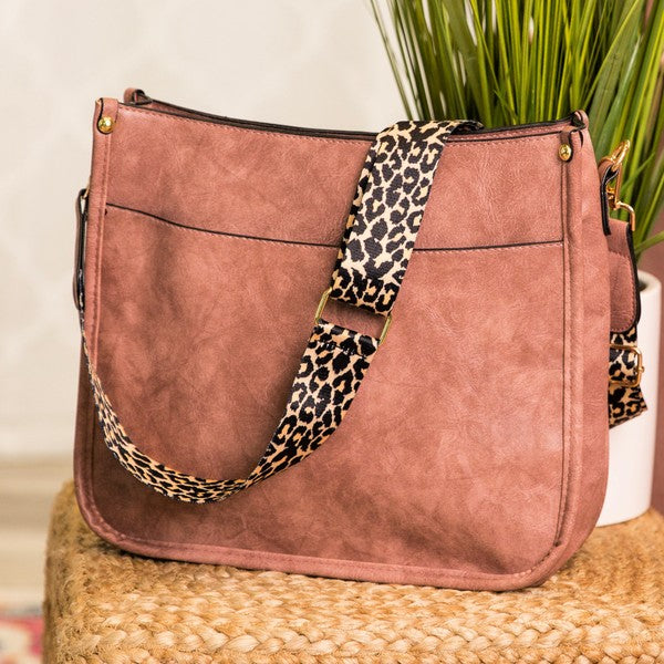 Dani & Em Crossbody Handbag Purse Leopard Animal Strap