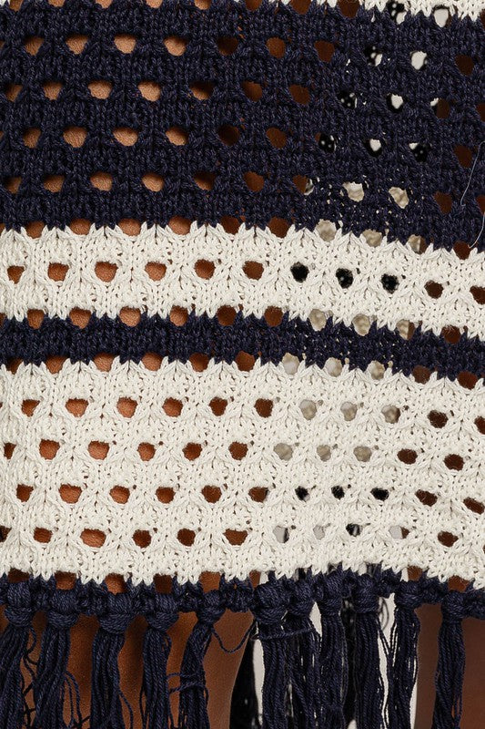 Le Lis Sleeveless Crochet Effect Sweater Dress