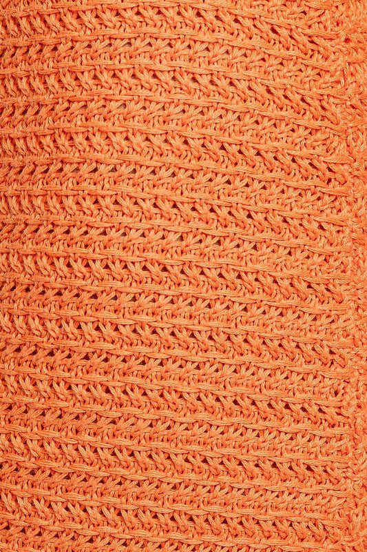 Le Lis Square Neck Sleeveless Crochet Midi Dress