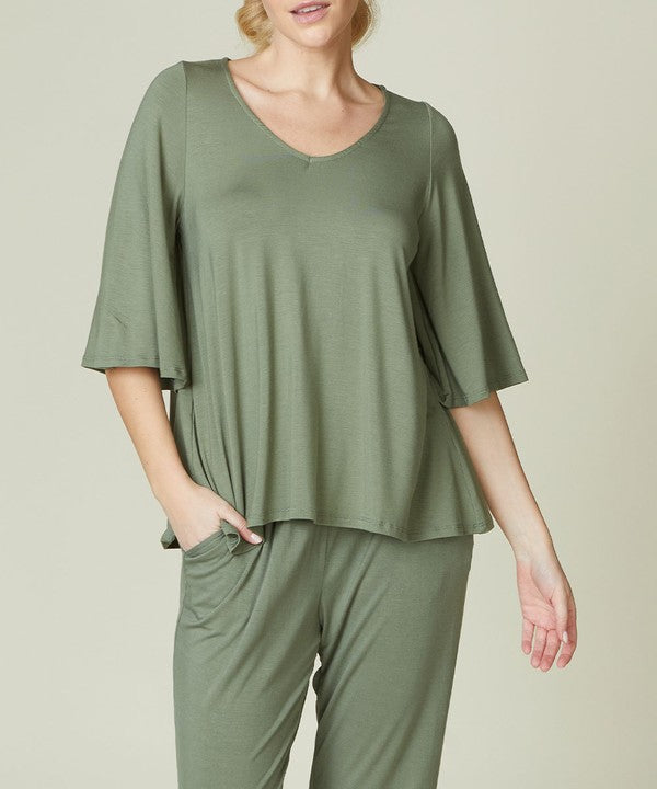 FABINA BAMBOO MODERN DRAPED TOP