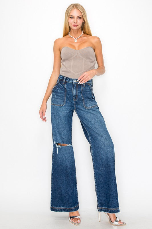 ARTEMIS VINTAGE ULTRA HIGH RISE RELAXED FLARE JEANS