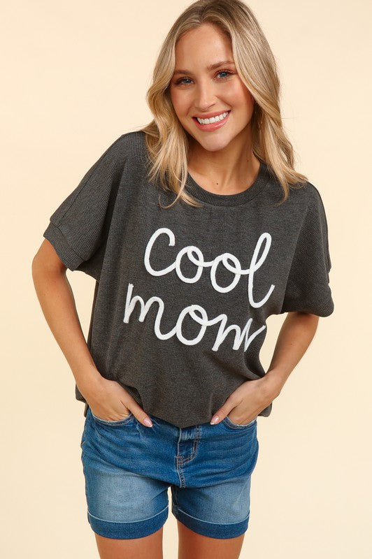 Haptics COOL MOM POP UP LETTER DOLMAN KNIT TOP