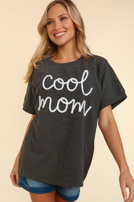 Haptics COOL MOM POP UP LETTER DOLMAN KNIT TOP