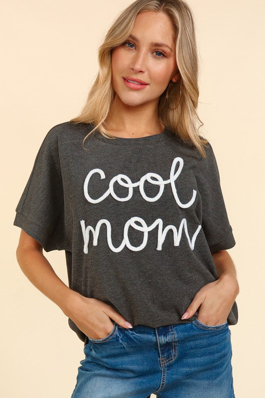 Haptics COOL MOM POP UP LETTER DOLMAN KNIT TOP