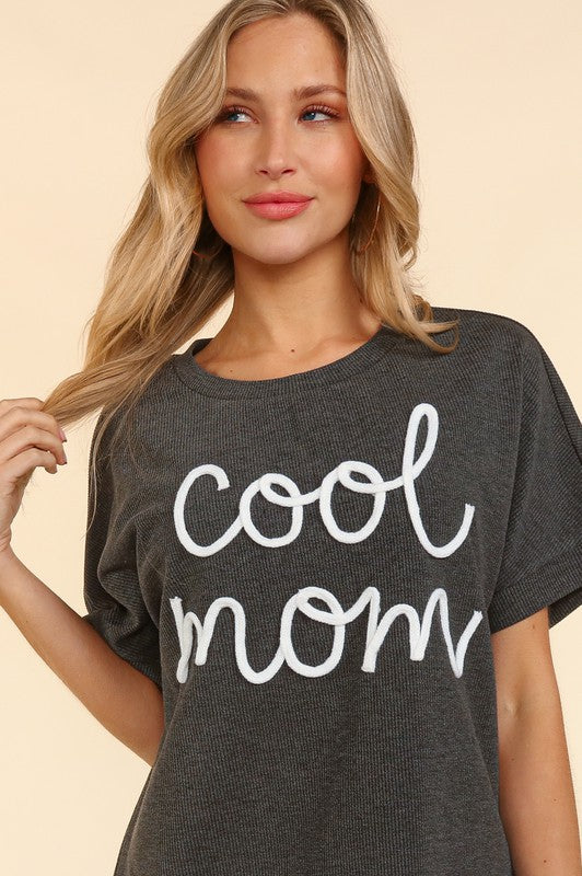 Haptics COOL MOM POP UP LETTER DOLMAN KNIT TOP