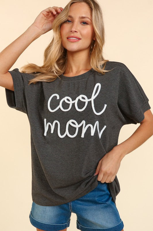 Haptics COOL MOM POP UP LETTER DOLMAN KNIT TOP