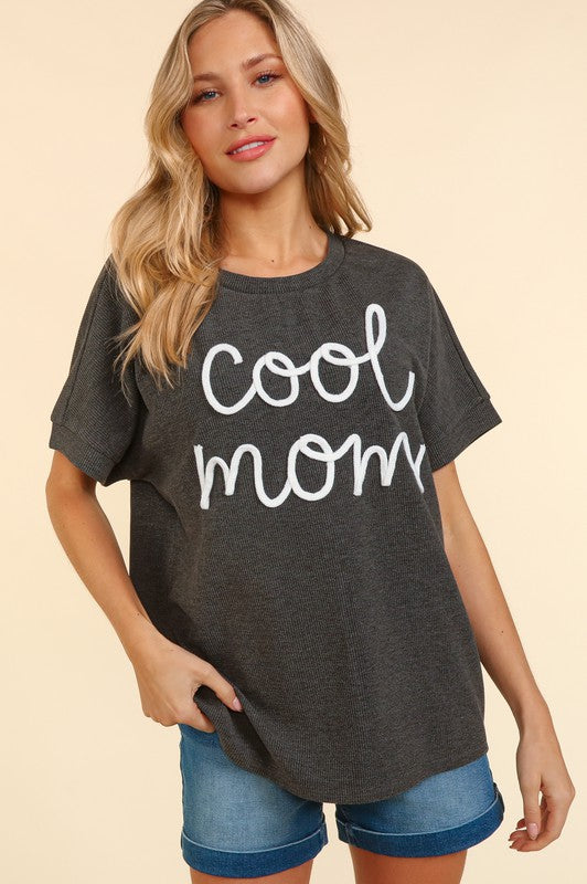 Haptics COOL MOM POP UP LETTER DOLMAN KNIT TOP